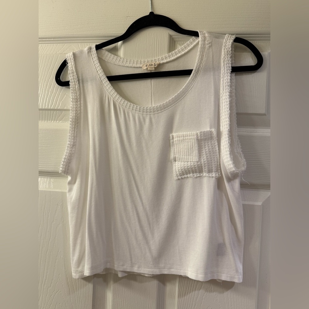 NWOT White POL crop tank top M